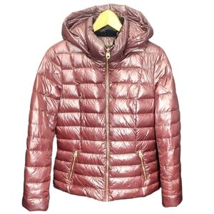 Calvin Klein Puffer Jacket Size Medium Burgundy/Maroon Lightweight Premium Down